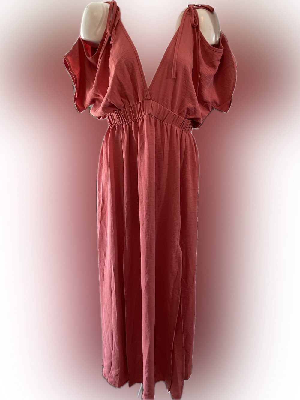 Deepself Coral Maxi Dress Size Small NWT